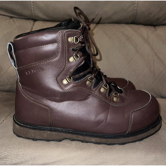 LL Bean Men Brown Leather Boot Size 11 Med Item ID 281171 Hiking Fishing main image 9